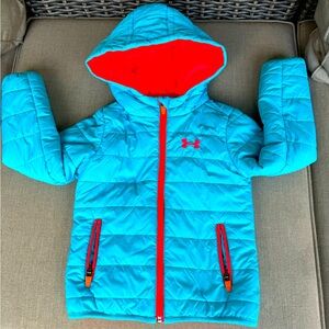 Under Armour, Puffy Jacket, Turquoise & Pink, Size 4